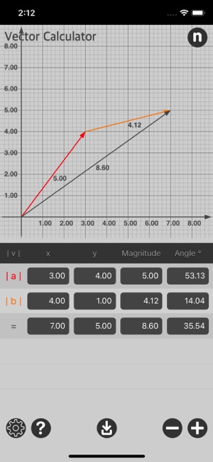 Vector Calculator Plus iOS App for iPhone and iPad