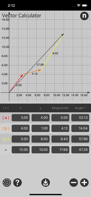 Vector Calculator Plus iOS App for iPhone and iPad