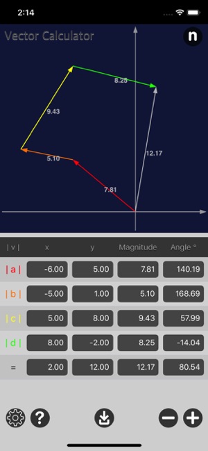 Vector Calculator Plus iOS App for iPhone and iPad