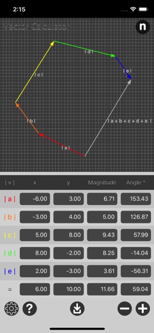 Vector Calculator Plus iOS App for iPhone and iPad
