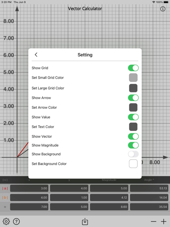Vector_Calculator_Plus iPadOS App Screenshot 3