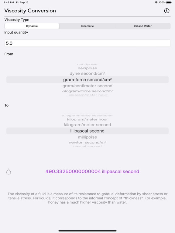 Viscosity_Conversion iPadOS App Screenshot 1