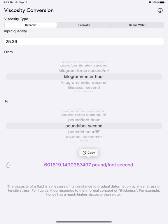 Viscosity_Conversion iPadOS App Screenshot 2