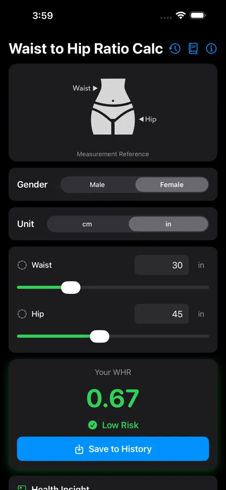 Waist_to_Hip_Ratio_Calc iOS App Screenshot 6