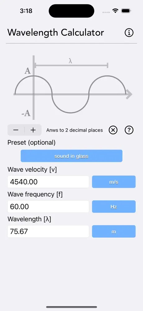 Wavelength_Calculator iOS App Screenshot 4