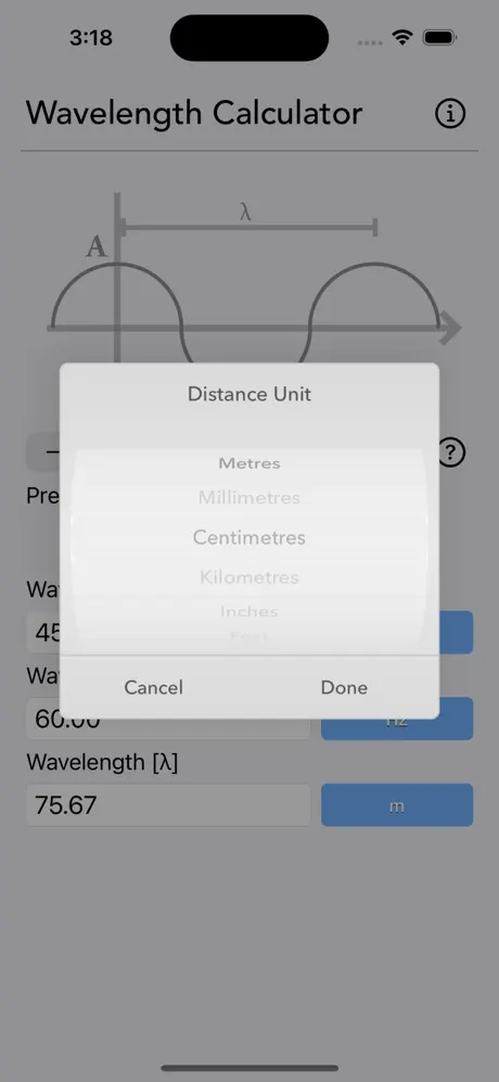 Wavelength_Calculator iOS App Screenshot 5