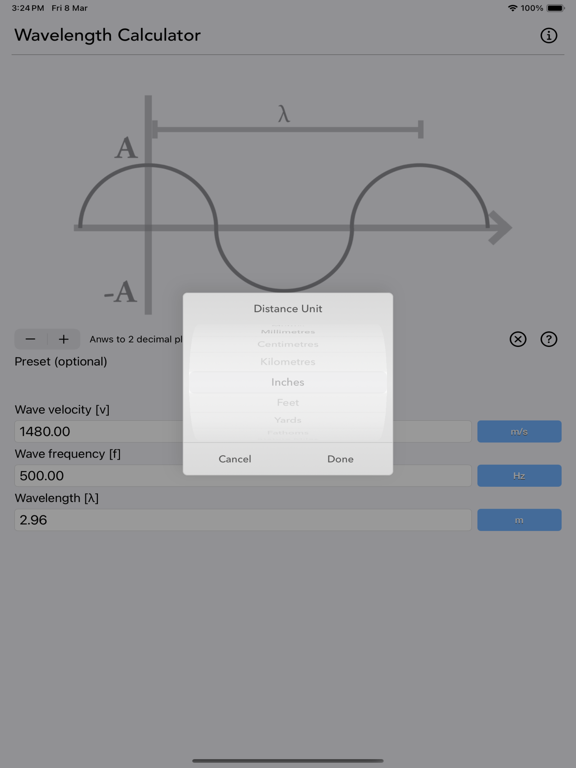 Wavelength_Calculator iPadOS App Screenshot 4