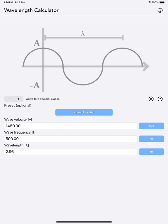 Wavelength_Calculator iPadOS App Screenshot 5