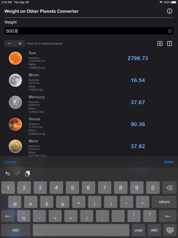Weight_on_Other_Planets_Conv iPadOS App Screenshot 3
