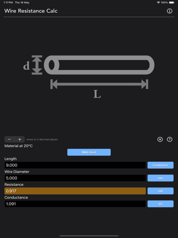 Wire_Resistance_Calc iPadOS App Screenshot 7