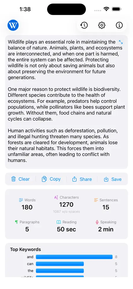 Words_Counter_Plus iOS App Screenshot 1